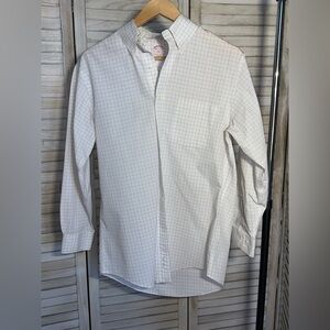 Brooks Brothers White and Gray Checkered Shirt